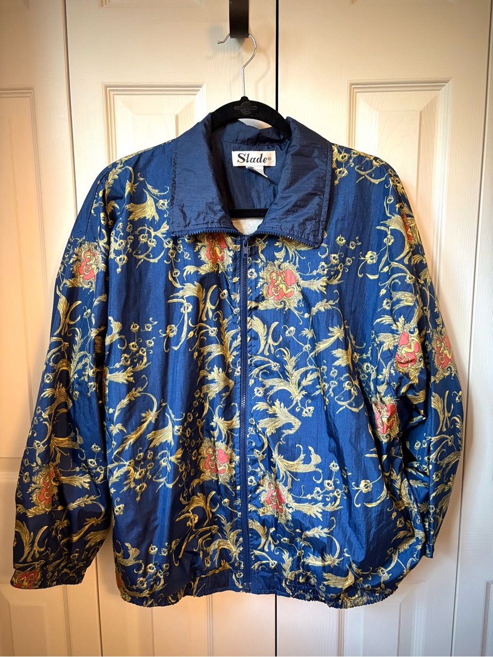 Vintage Slade windbreaker, navy & gold